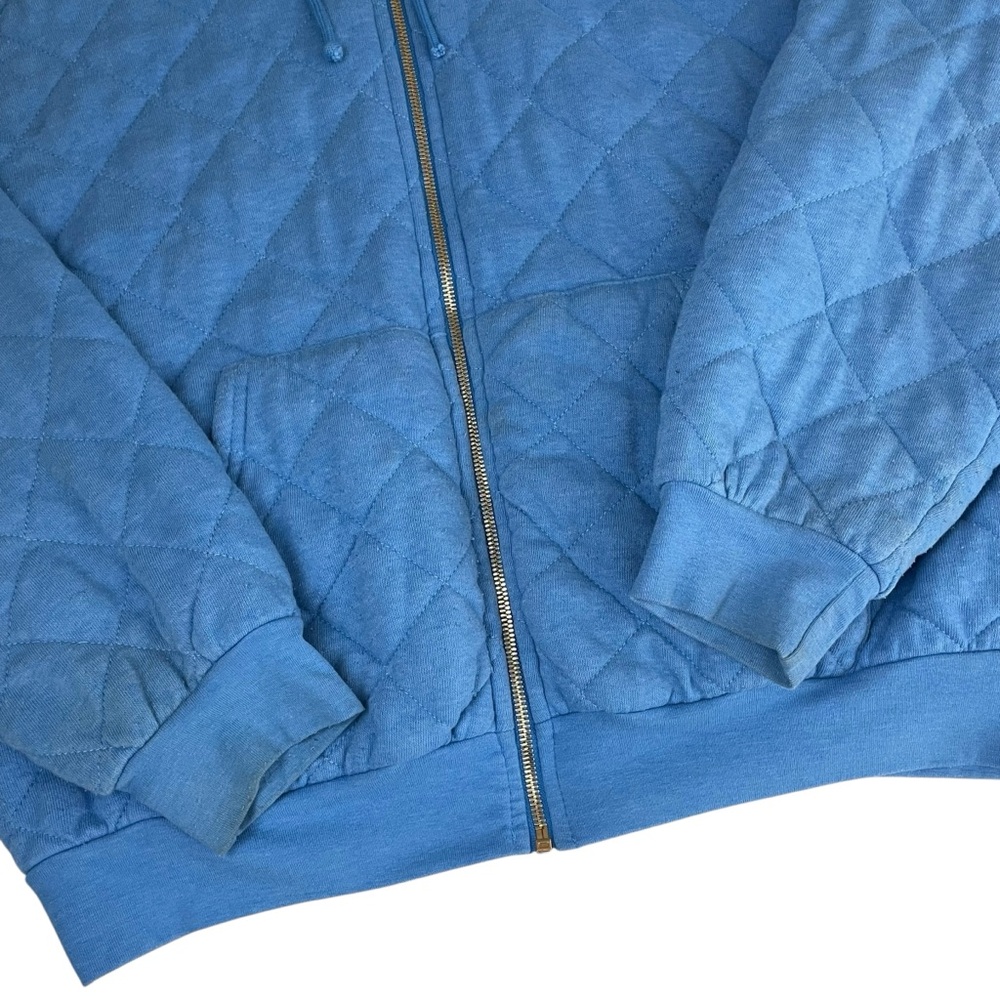 Aviator Nation Quilted Zip Hoodie Relaxed Ocean Blue Unisex Large - Picture 13 of 16